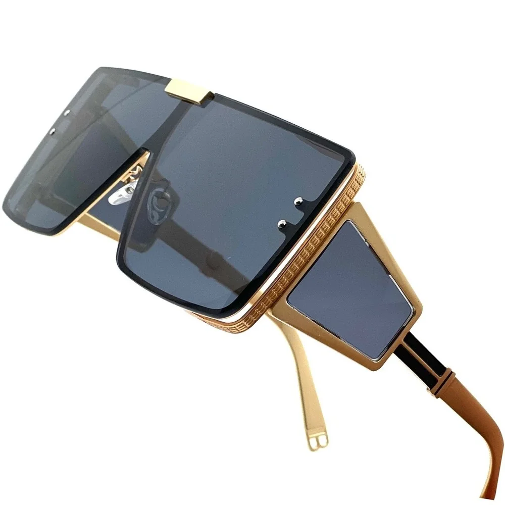 Men Statement Shield Sunglasses Bold Futuristic Design Shades Ladys Modern Gafas